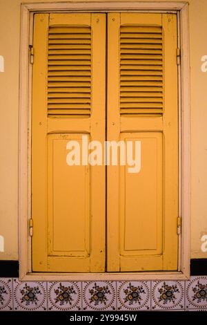an old vintage moroccan window showing the moroccan culture Stock Photo