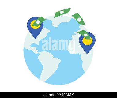 Global banking finance transaction illustration Stock Vector