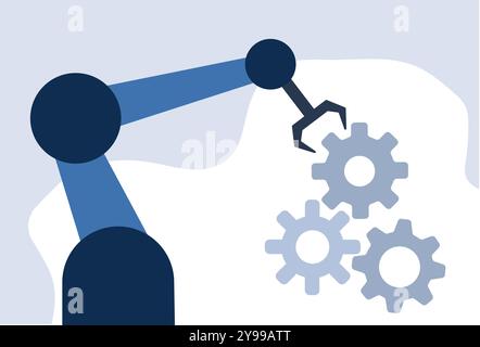 Automation automatic process industry illustration Stock Vector