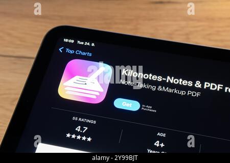 OSTRAVA, CZECHIA - SEPTEMBER 24, 2024: App store with Kilonotes note-taking app to be installed Stock Photo