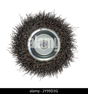 Round wire brush isolated on a white background Stock Photo