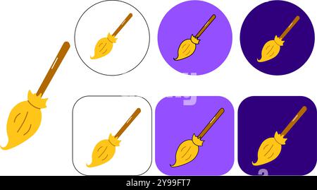 broom icon logo vector illustration simple design Stock Vector
