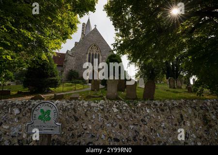 St Andrew's Church ('Cathedral of the Downs')  Alfriston, a picturesque medieval village in East Sussex, England Stock Photo