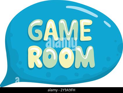 Cartoon kids game zone sticker. Children playroom, kids entertainment party club and game zone badge flat vector illustration on white background Stock Vector