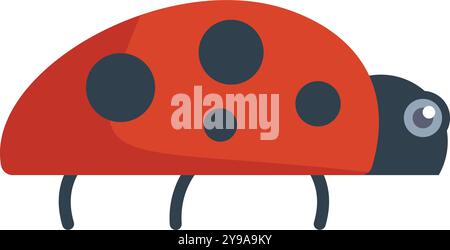 Cartoon ladybug is crawling in a children's illustration style Stock Vector