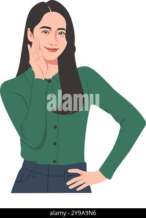 A woman whispered something Stock Vector