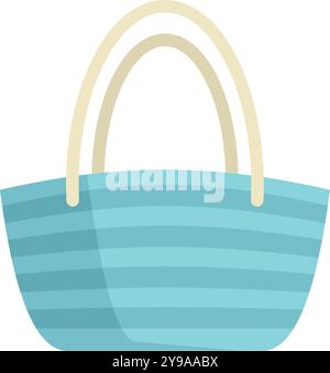 This blue striped beach bag is perfect for carrying all your summer essentials Stock Vector