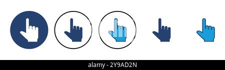 Hand click icon vector. pointer icon vector. hand cursor icon vector Stock Vector