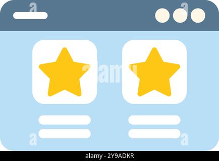 Website page is showing a customer feedback section with a star rating system Stock Vector