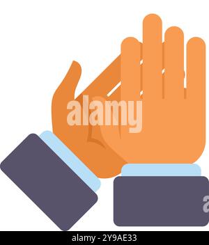Two businessmen are joining hands, representing a strong partnership Stock Vector