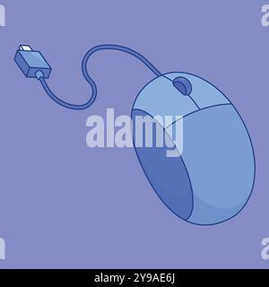 Computer Mouse vector icon. PC mouse illustration. pointer mouse computer. USB mouse Stock Vector