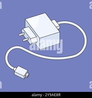 Mobile Charger vector icon. phone battery charger vector illustration. mobile charging device Stock Vector