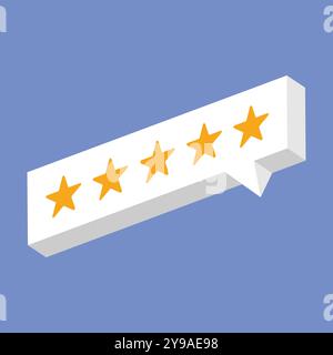 5 star rating illustration vector. rating vector icon. review feedback illustration. Stock Vector