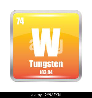 Tungsten symbol. Element number 74 of the Periodic Table of the ...
