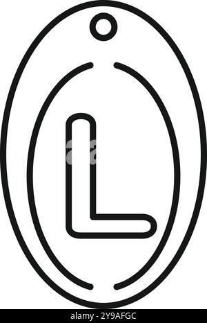 Simple vector of a luggage tag with the letter l on it, great for travel and tourism related designs Stock Vector
