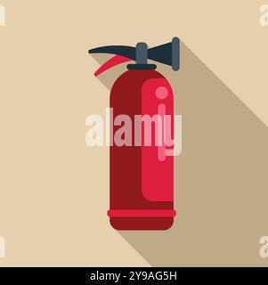 Red fire extinguisher, an essential tool for fire safety, depicted in a minimalist and informative style Stock Vector