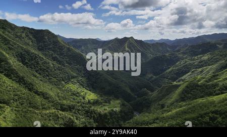 Aerial view of picturesque Cordillera mountains in Ifugao Province, Luzon Island, Philippines, Asia Stock Photo