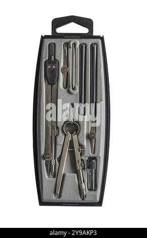 Isolated School Compass Stationary Set Stock Photo