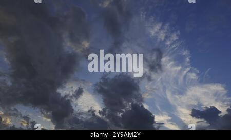 Beautiful sunset sky with clouds background Stock Photo