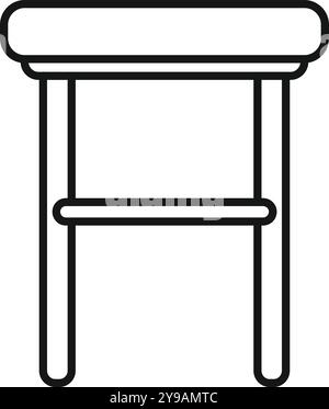 Simple vector of a tall bar stool featuring a backrest and footrest, ideal for minimalist interior design concepts Stock Vector