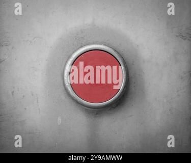 A Retro Filtered Image Of A Blank Red Industrial Button Stock Photo