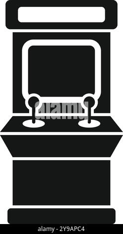 Simple vector icon of an old fashioned arcade game machine, perfect for projects related to gaming, entertainment, and nostalgia Stock Vector