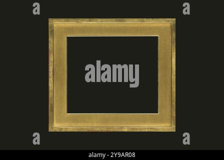 Unique modern frame golden photo picture rectangle shape thick  elegant contemporary grey background Stock Photo