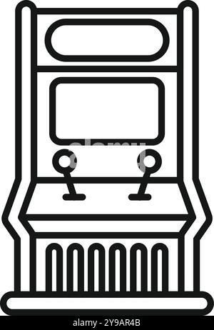 Retro arcade game machine icon in outline style for any design purpose Stock Vector