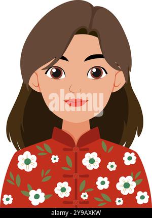 Illustration of a woman in a floral outfit Stock Vector Image & Art - Alamy