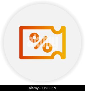 Coupon ticket outline icon. with gradient color suitable for ecommerce, business and interface symbol icons Stock Vector
