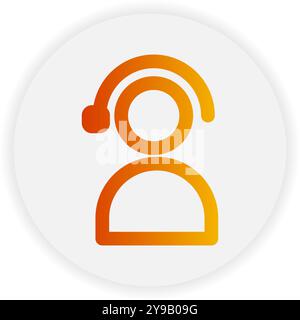 Customer service outline icon. with gradient color suitable for ecommerce, business and interface symbol icons Stock Vector