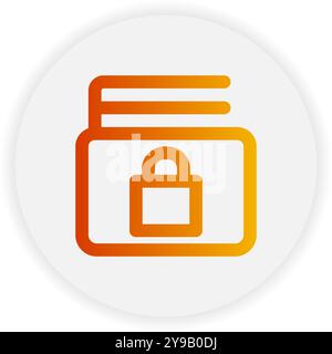 Secure payment outline icon. with gradient color suitable for ecommerce, business and interface symbol icons Stock Vector