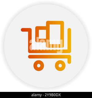 Full cart outline icon. with gradient color suitable for ecommerce, business and interface symbol icons Stock Vector