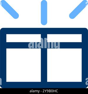 Gift box icon symbol for business in pictogram color outline editable stroke illustration Stock Vector