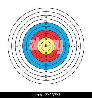 Colorful gun target paper. Stock Vector