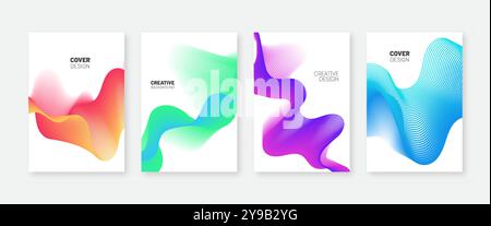 Dynamic wave cover set. Stock Vector