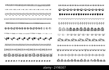 Hand drawn doodle dividers set Stock Vector