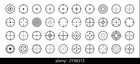 Target line vector icon set Stock Vector