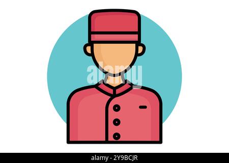 Concierge icon. colored outline icon style. icon related to reception. hotel elements vector illustration Stock Vector