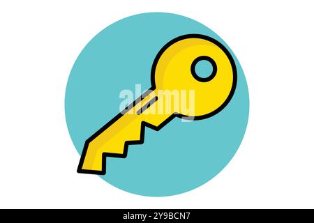 Key icon. colored outline icon style. icon related to reception. hotel elements vector illustration Stock Vector