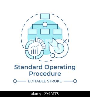 Standard operating procedure soft blue concept icon Stock Vector