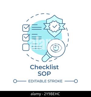 Checklist sop soft blue concept icon Stock Vector