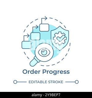 Order progress soft blue concept icon Stock Vector