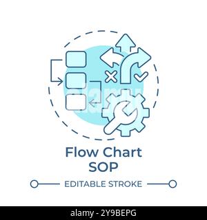 Flow chart sop soft blue concept icon Stock Vector