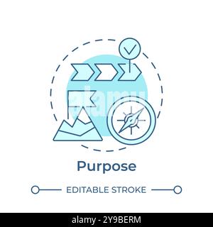 Purpose soft blue concept icon Stock Vector