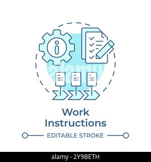 Work instructions soft blue concept icon Stock Vector