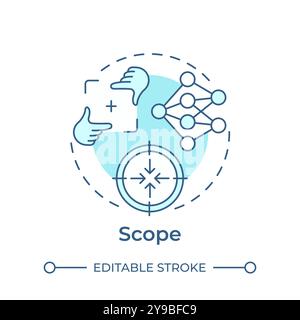 Scope soft blue concept icon Stock Vector