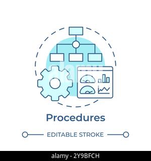 Procedures soft blue concept icon Stock Vector