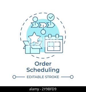 Order scheduling soft blue concept icon Stock Vector