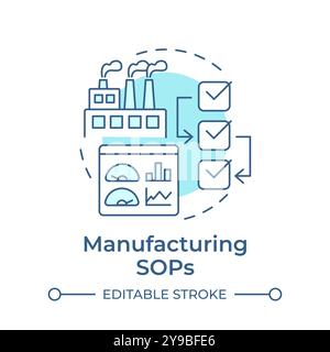 Manufacturing sops soft blue concept icon Stock Vector
